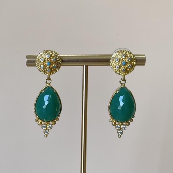 ARETES AISLAN VERDE CIRCULO