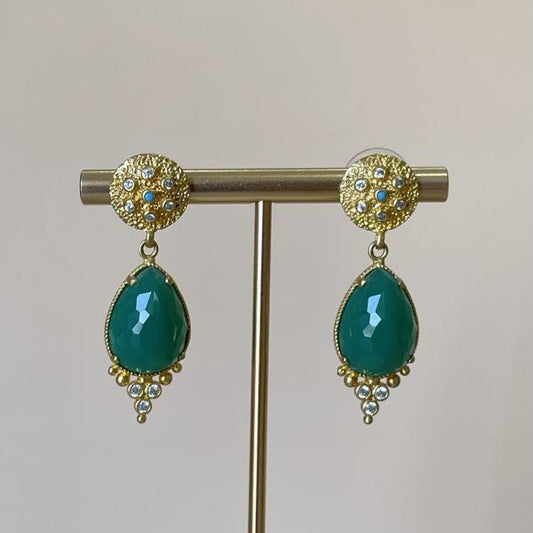 ARETES AISLAN VERDE CIRCULO