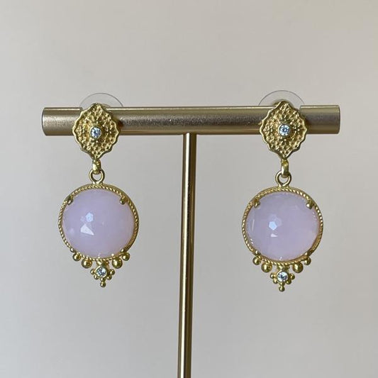 ARETES BERAN ROSA CON CRISTAL