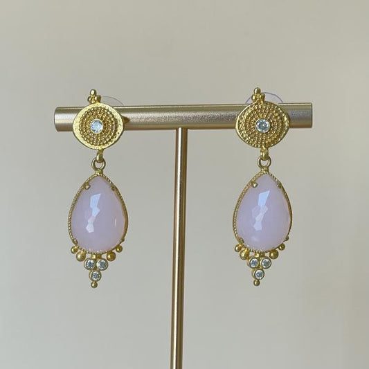 ARETES BERAN ROSA CON CRISTAL