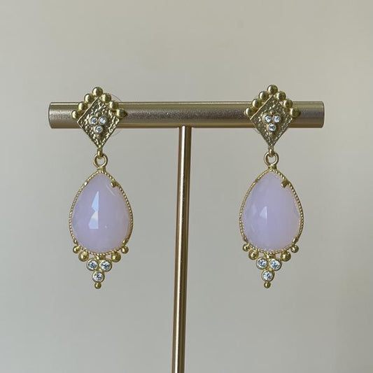 ARETES BERAN ROSA TRES CRISTALES