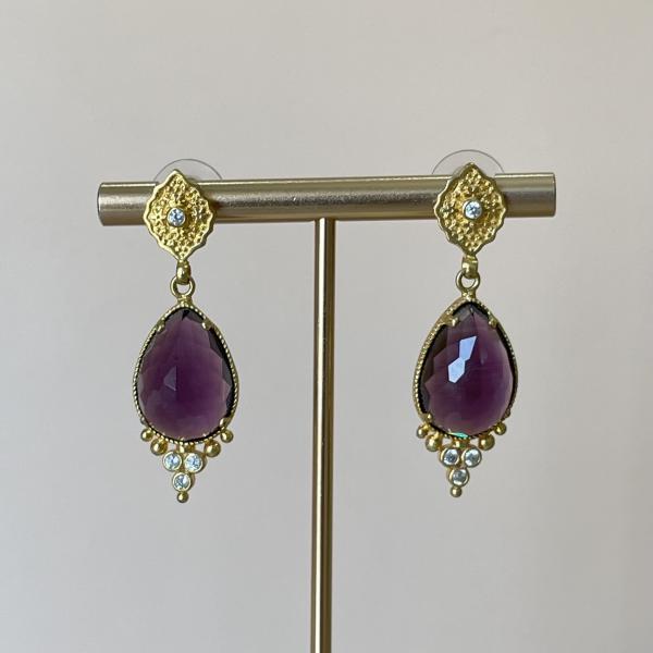 ARETES KAREM PURPLE ROMBO