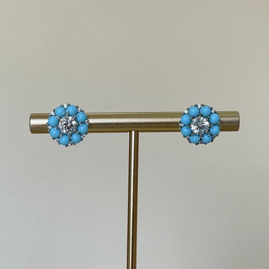ARETES FLOWER TURQUESA