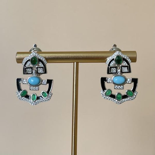 ARETES HORUSS TURQUESA VERDE