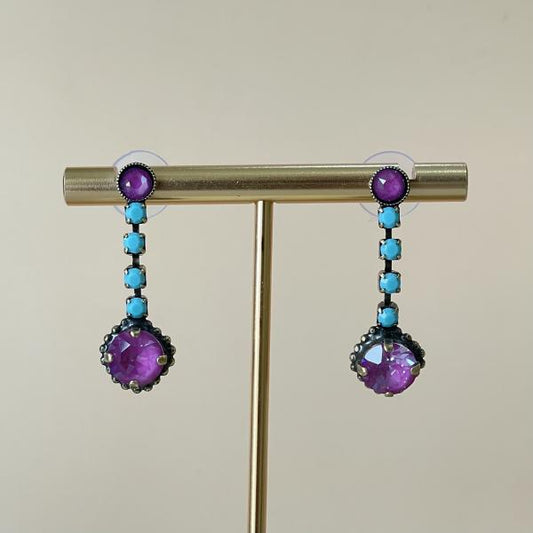 ARETES VERENA MORADO TURQUESA