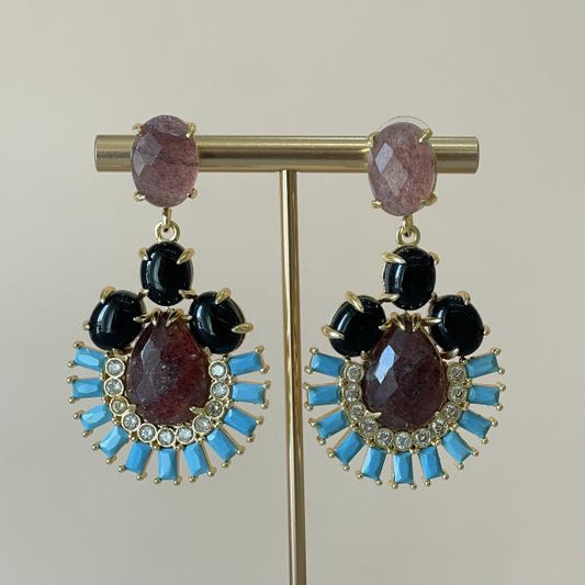 ARETES GOLDEN MIST MORADO TURQUESA