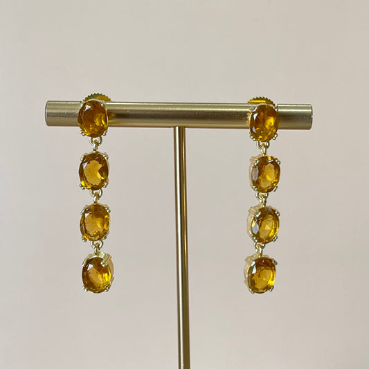 ARETES 4 GEMSTONES CHAMPAGNE
