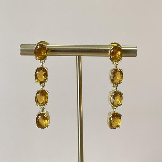 ARETES 4 GEMSTONES CHAMPAGNE