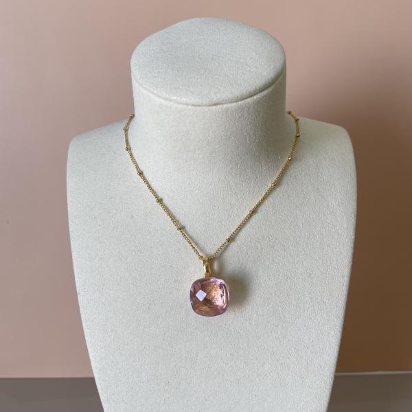 COLLAR GEMSTONE PINK QUARTZ HYDRO