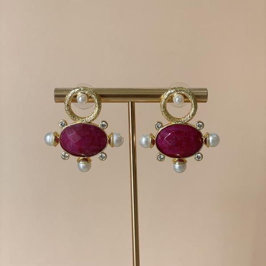 ARETES AURA ROJO CRISTAL CLEAR