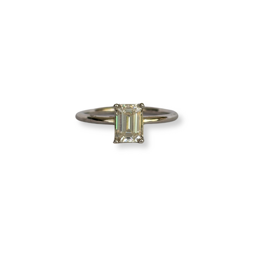 ANILLO PIEDRA MOISSANITE CORTE ESMERALDA DE 1.0 CT