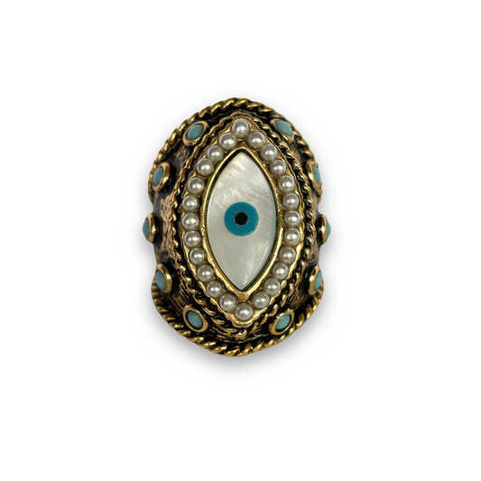 ANILLO OJO CON PERLITAS