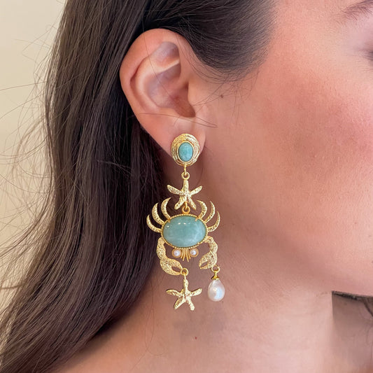 ARETES CANGREJO -MENTA
