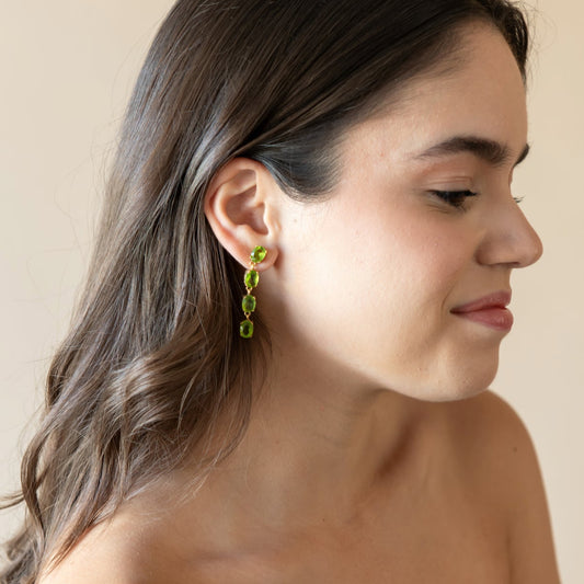ARETES 4 GEMSTONES PERIDOT HYDRO