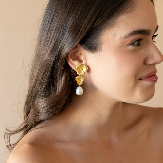 ARETES HEM BAROQUE PEARL & FLOR II