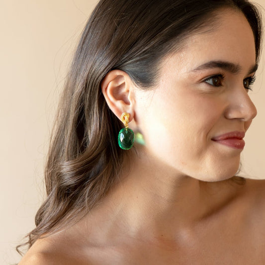 ARETES HEM GREEN QUARTZ