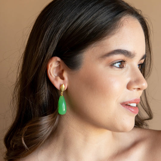 ARETES HEM SEA GREEN CHALCEDONY