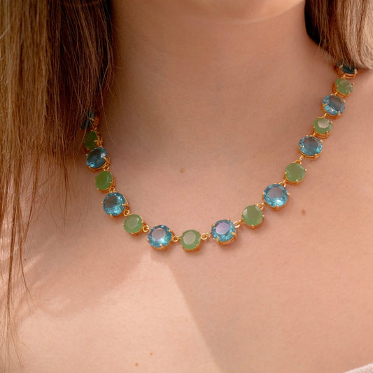 COLLAR SANTORIN AZUL VERDE