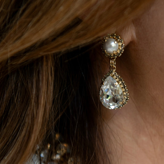 ARETES HEAVEN PERLA Y CLEAR -G