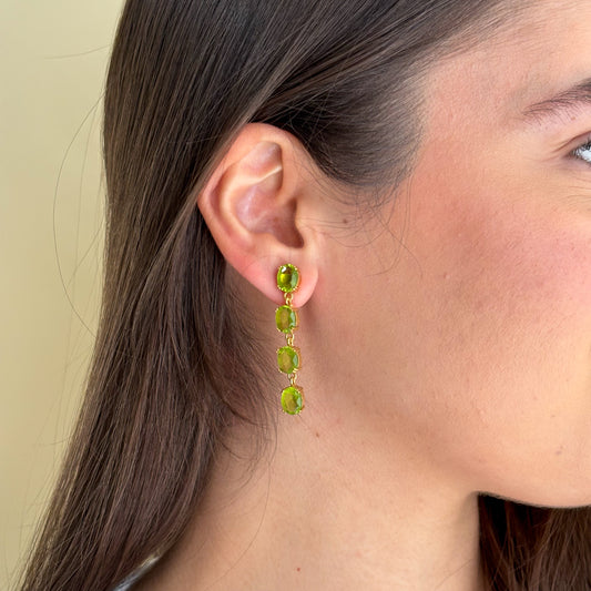 ARETES 4 GEMSTONES PERIDOT HYDRO