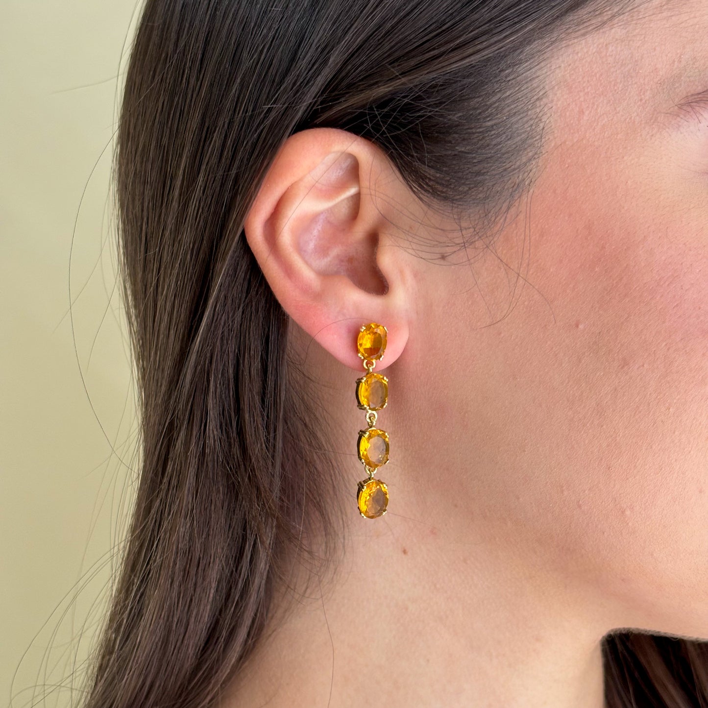 ARETES 4 GEMSTONES CHAMPAGNE