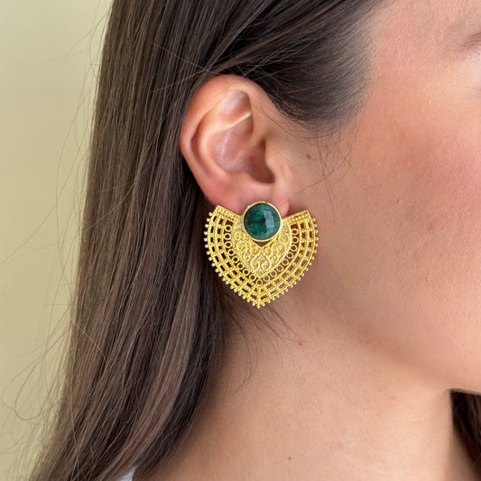 ARETES SABINA -VERDE PINO