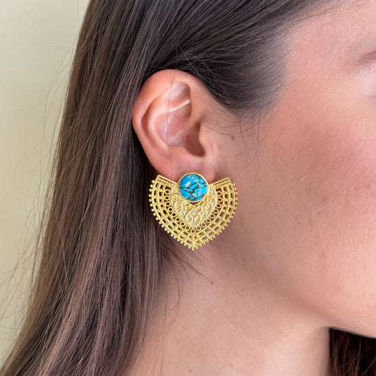 ARETES SABINA -TURQUESA
