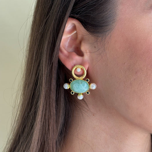 ARETES AURA MENTA CRISTAL NEGRO