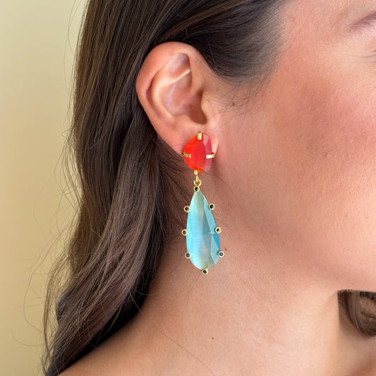 ARETES JUNE CORAL Y AZUL