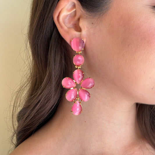 ARETES FLOR - ROSA