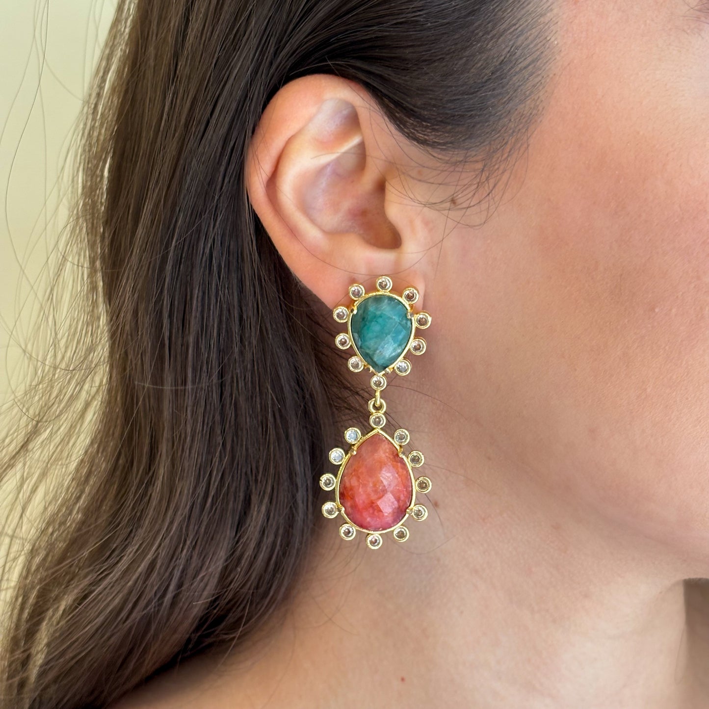 ARETES DESTINY -VERDE ROJO