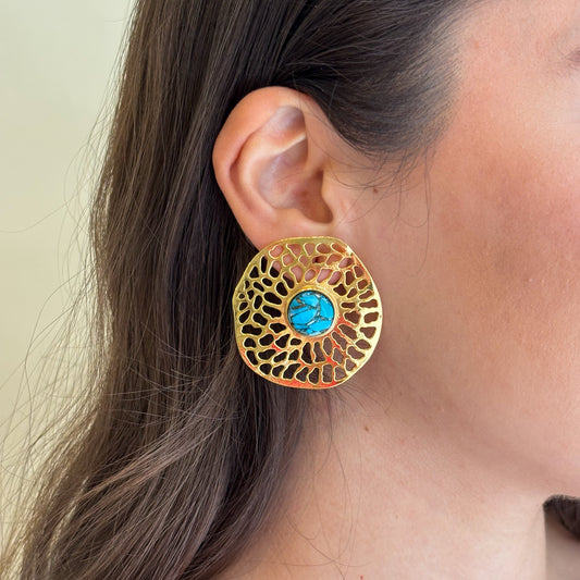 ARETES AMATISTA -TURQUESA