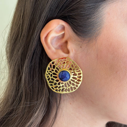 ARETES AMATISTA -AZUL