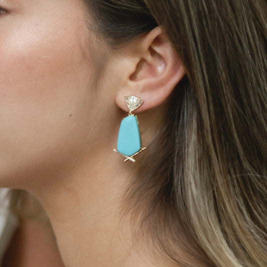ARETES KIVA TURQUESA GOLD