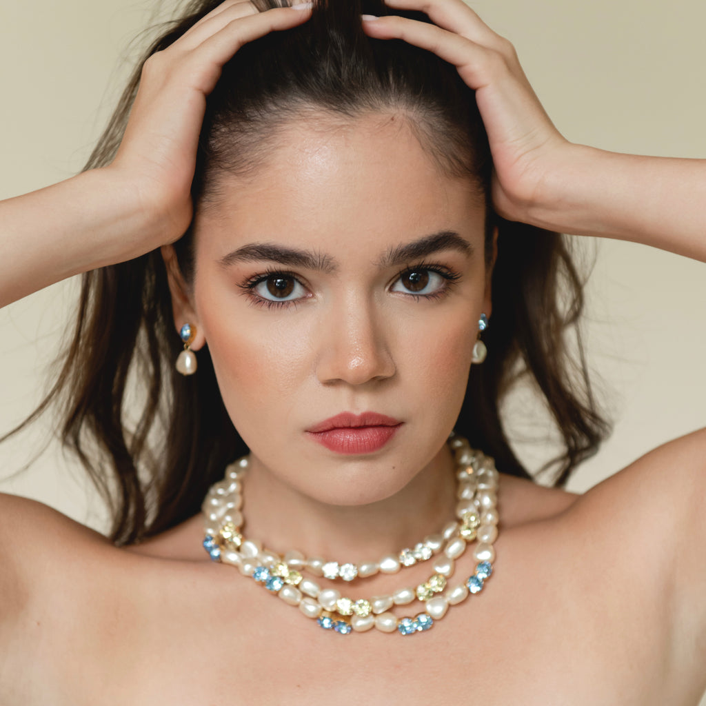 COLLAR ISABEL PERLA CRISTAL AMARILLO