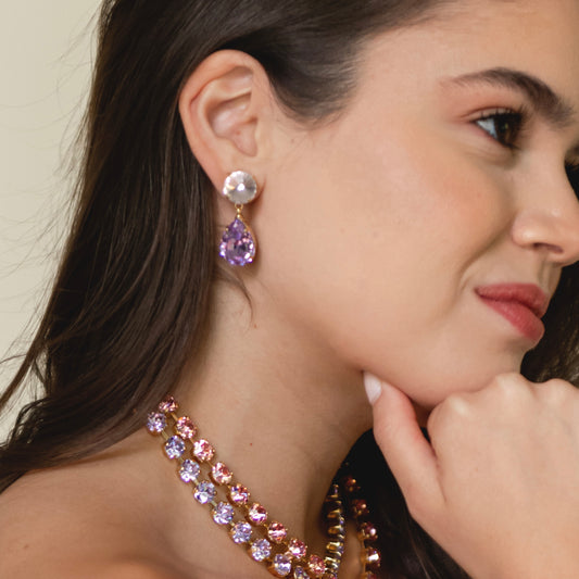 ARETES ROMELIA - ROSA LAVANDA