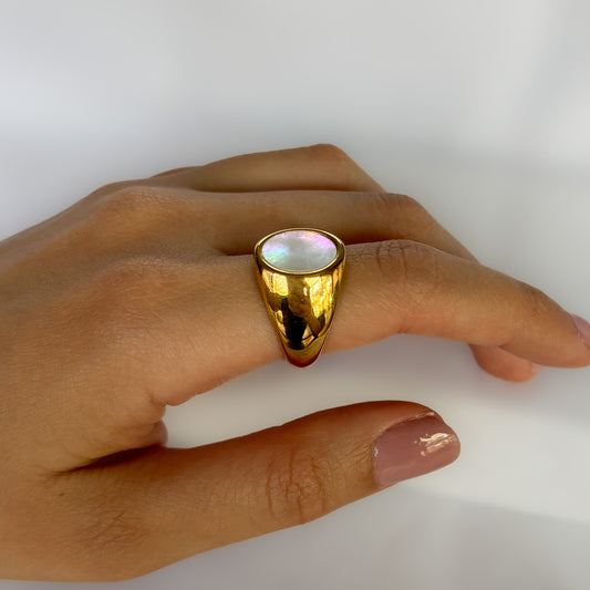 ANILLO OVAL BLANCO