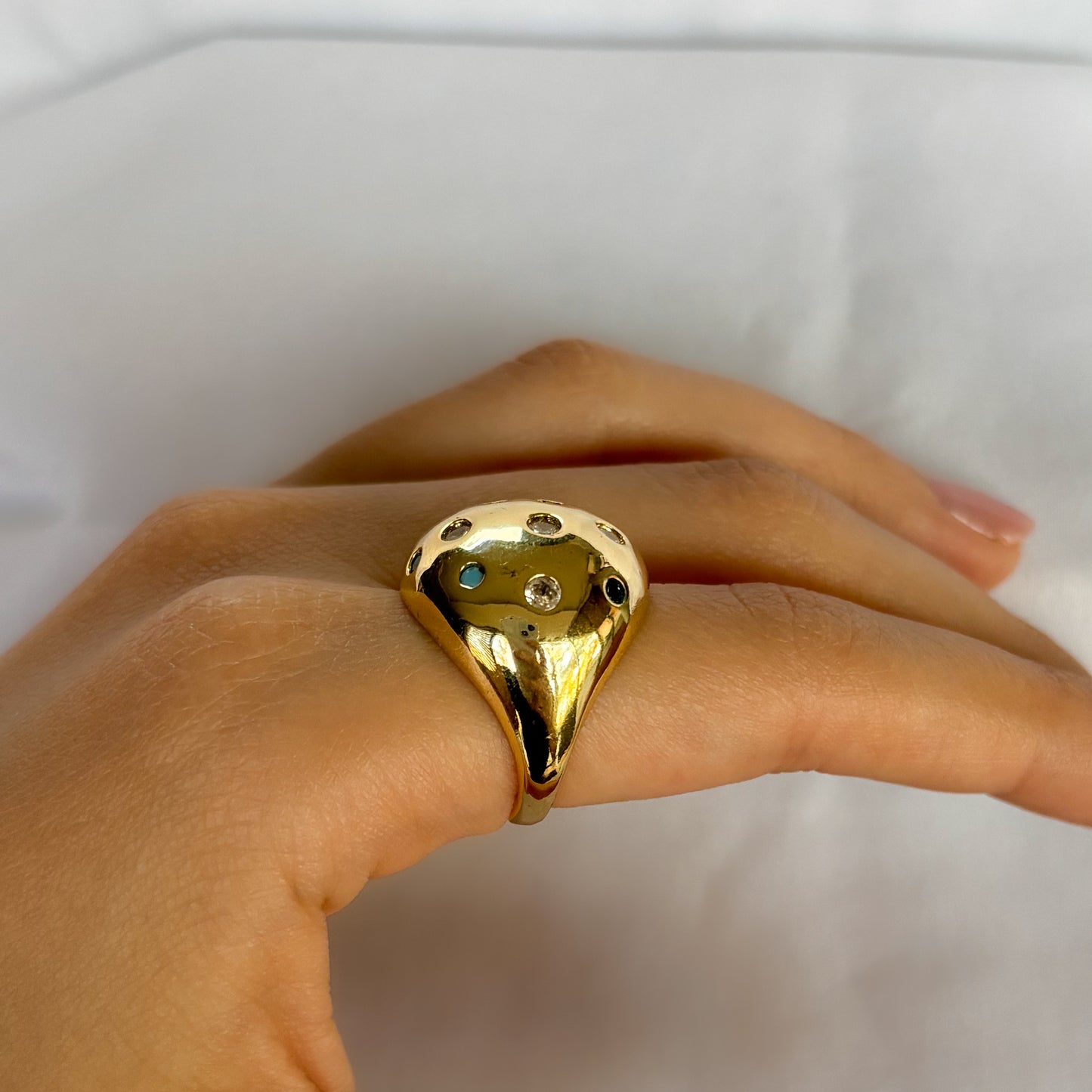 ANILLO HONGO CRISTAL DE COLORES