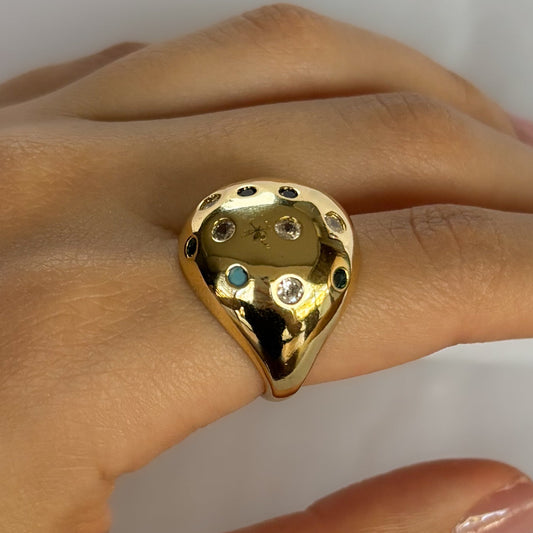 ANILLO HONGO CRISTAL DE COLORES