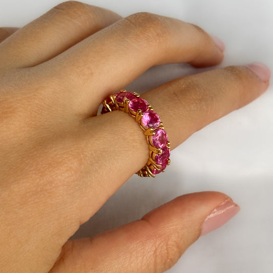 ANILLO DE CRISTALES ROSA