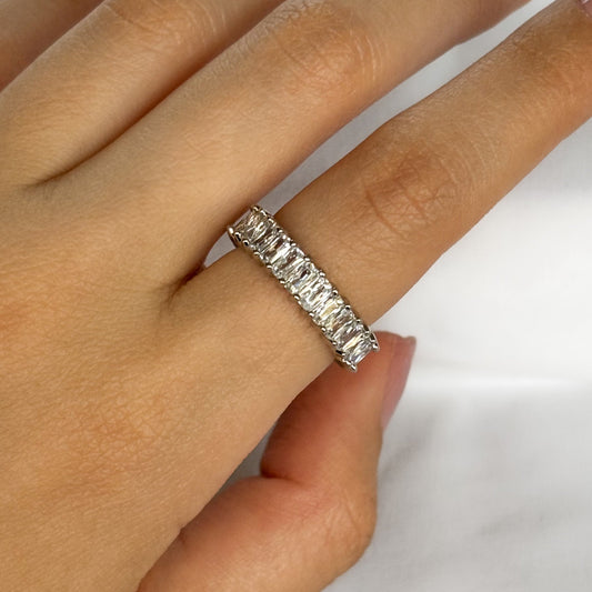 ANILLO CRISTAL BAGUETTE SILVER