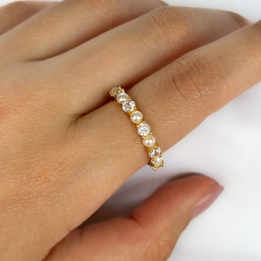 ANILLO CRISTAL CON PERLA
