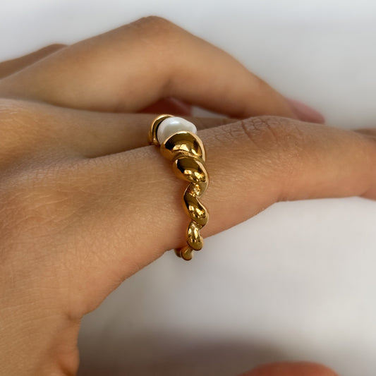 ANILLO TRENZA CON PERLA