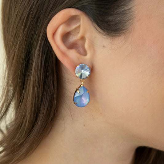 ARETES ROMELIA -AZUL DROP TORNASOL