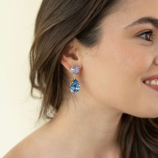 ARETES ROMELIA -TORNASOL AZUL