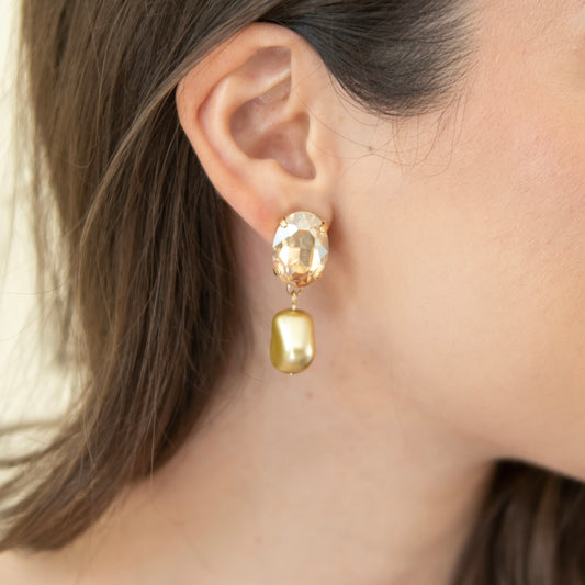 ARETES CATALINA CON PERLA -GOLD