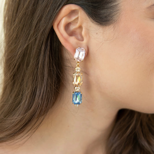 ARETES ZAYN ROSA GOLD Y AZUL