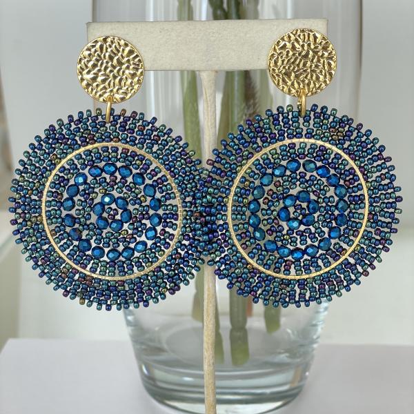 ARETES ESPAGNOLA DISEÑO MARTILLADO CIRCULO XL- DARK TORNASOL
